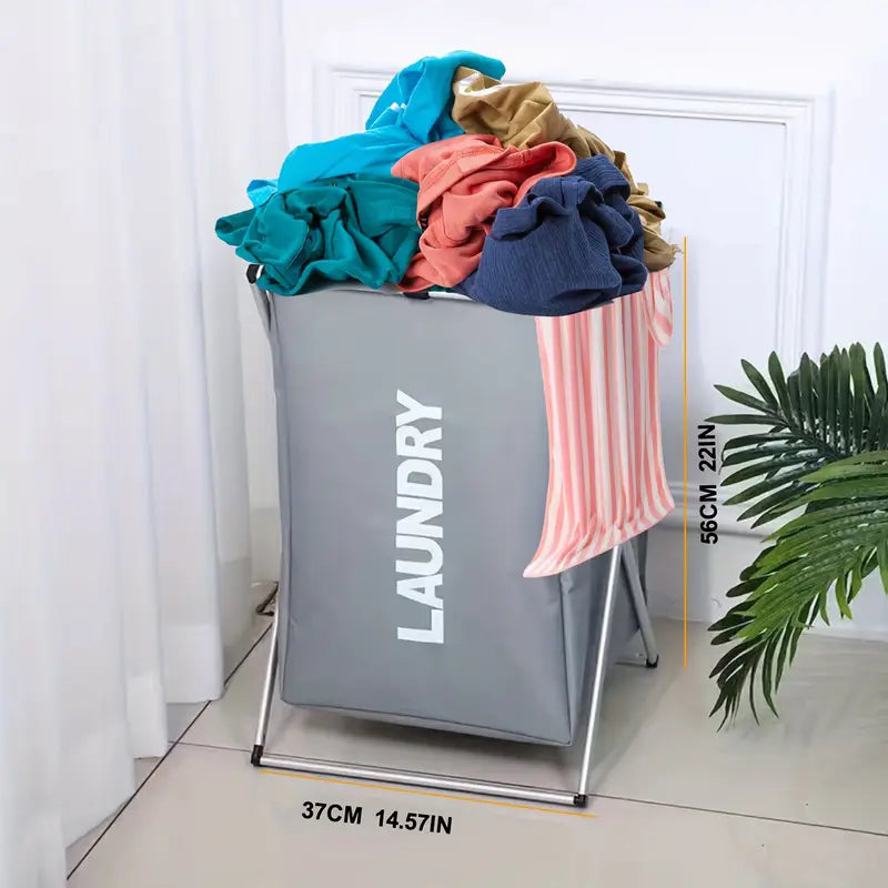 3-Section Foldable Laundry Basket
